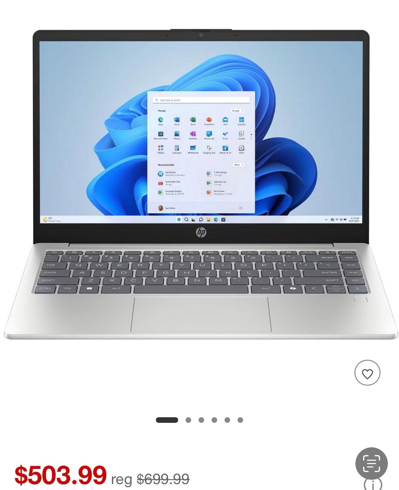 HP Laptop 15.6” Touchscreen