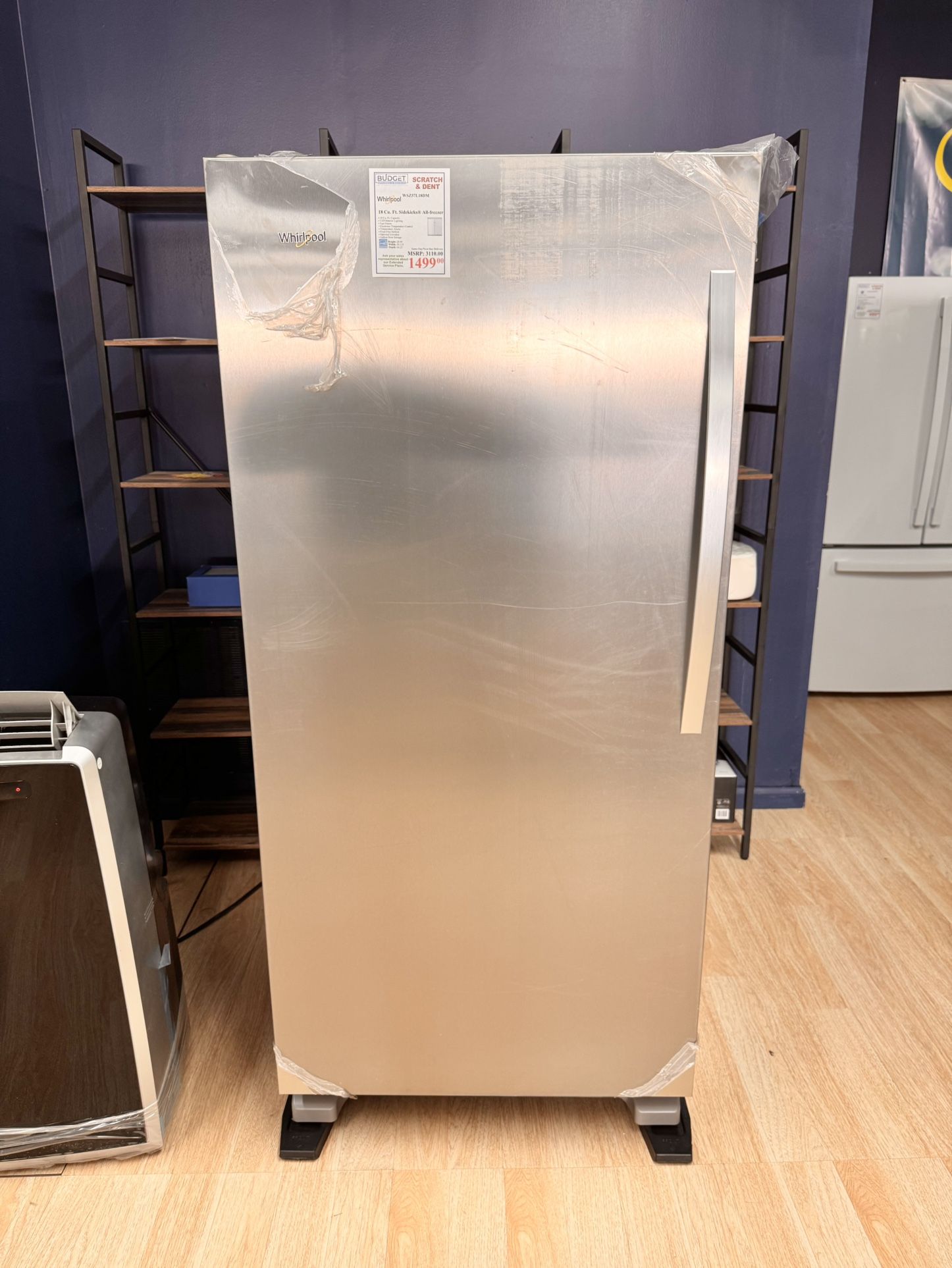 New Whirlpool 18 Cu. Ft. SideKicks Stainless All Freezer WSZ57L18DM