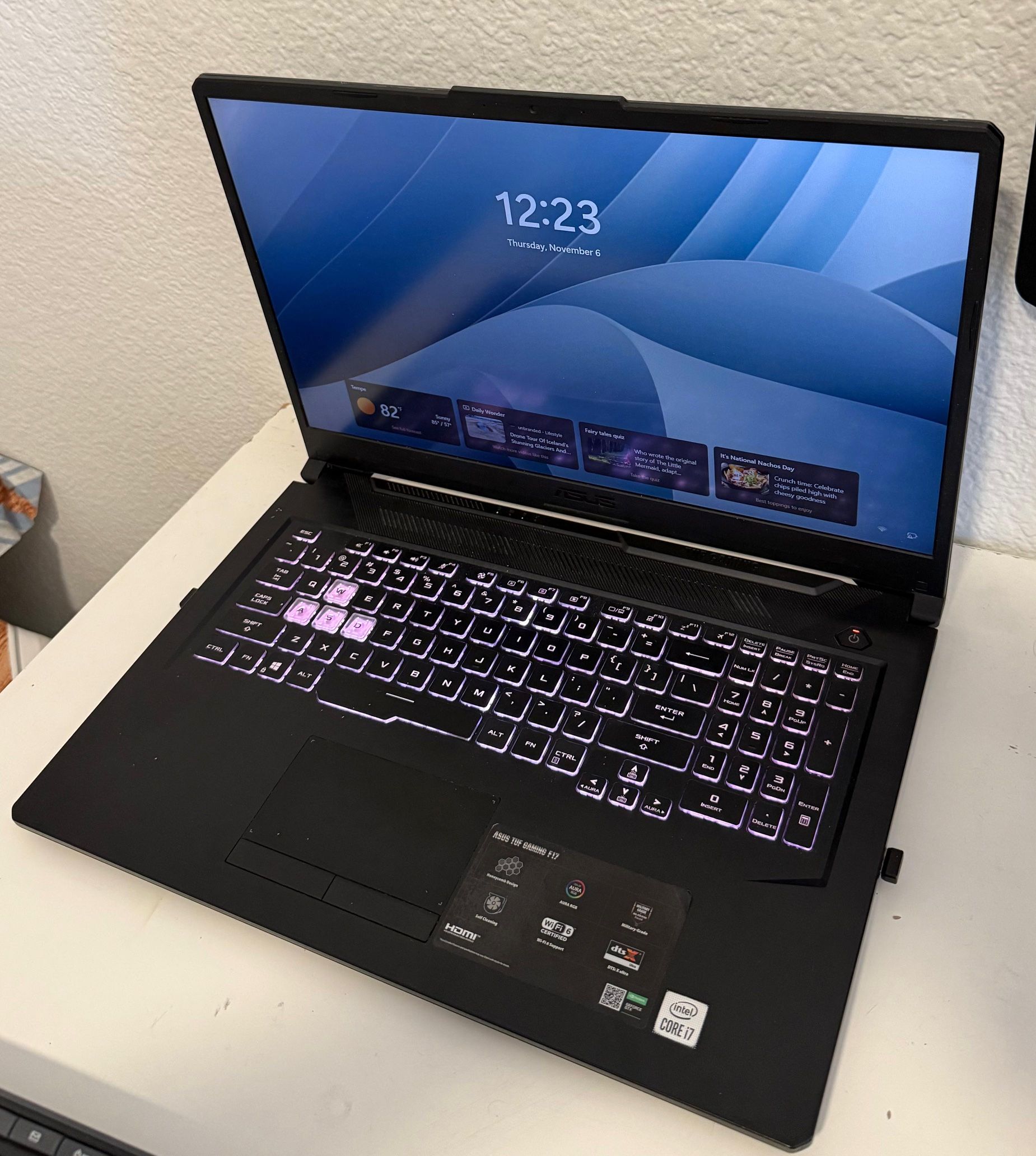 ASUS TUF F17 — i7-10750H • GTX 1650 Ti • 16GB RAM • 256GB SSD + 1TB HDD