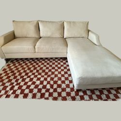 L Shaped 3 Seat Sectional velvet sofa with Chaise