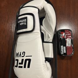 UFC Boxing Gloves And Red Wraps Bundle 