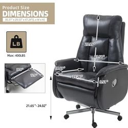 Power office chair with USB charging/ reclining