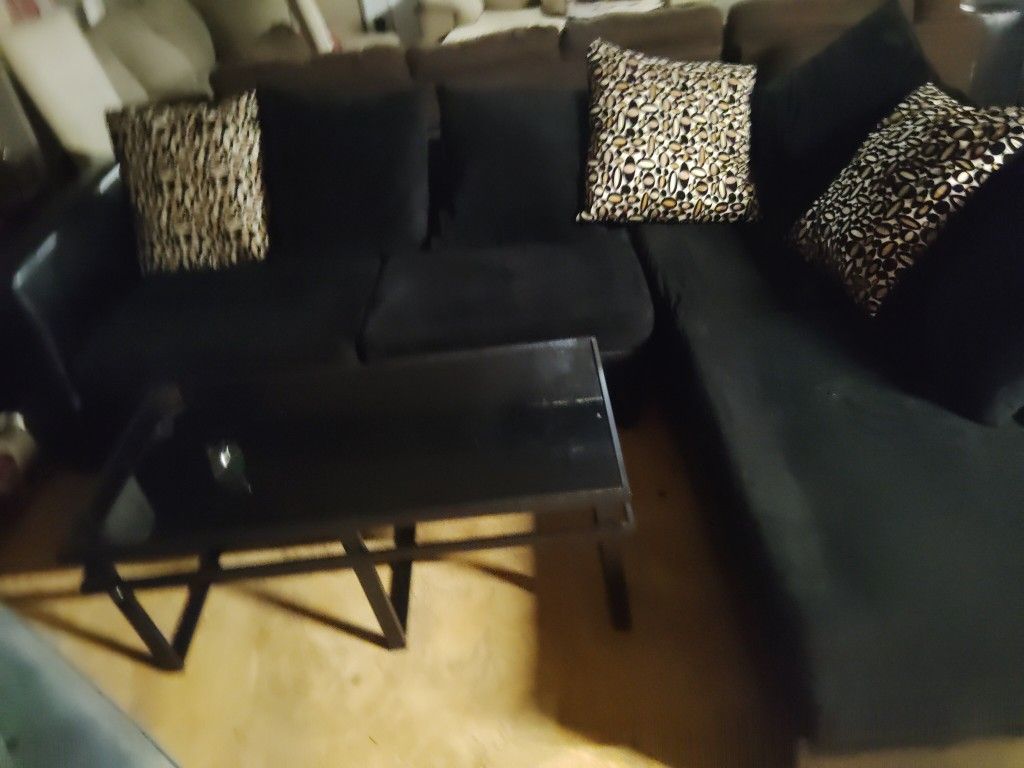 Black Sectional For 245 Year Old Very Nice Won't Last Long