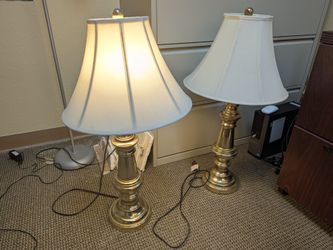 Pair of Brass Look Table Lamps