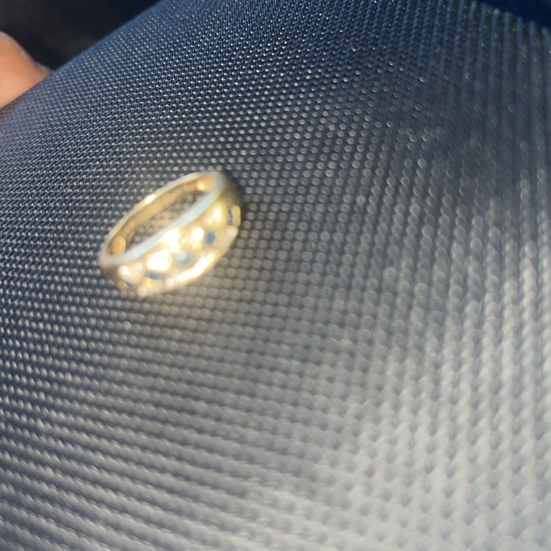 Edwardian Sapphire Diamond Ring Gypsy Set 10kt .417