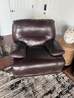 Manual recliner real leather