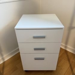 3-Drawer White Filing Cabinet