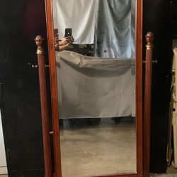 Vintage Wooden Cheval Mirror