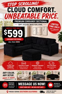 Brand New Elegant Plush Comfy Sectional Set