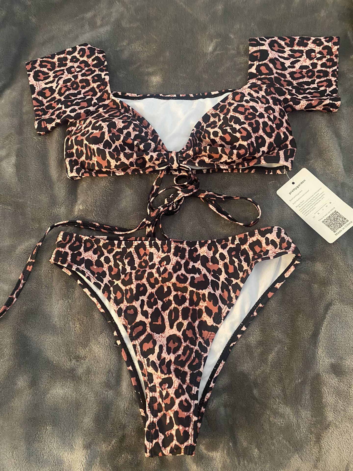 Leopard Print Two-Piece Bikini Set Swimsuit