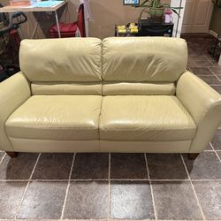 Sofa- Leather 80” Pale Avocado Color