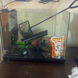 Pecera Con Filtro Luz Y Accesorios 