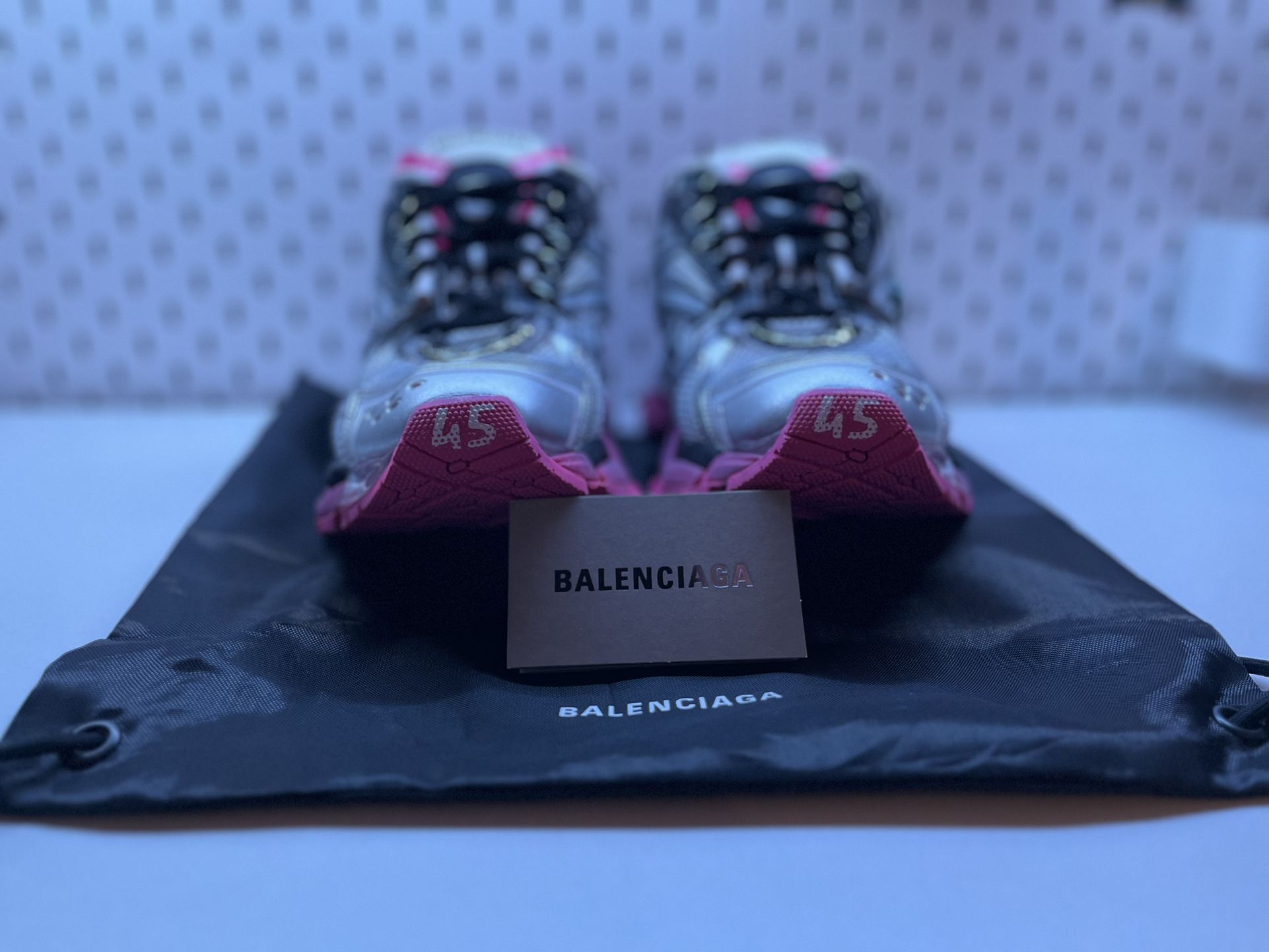 Balenciaga Runners in Pink and Silver