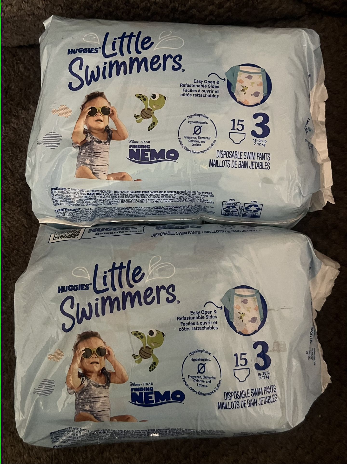 Huggies Little Swimmers Disposable Swim Diapers, Size 3 (16-26 lbs), 15 Ct