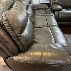 Reclining Leather Couch and Loveseat