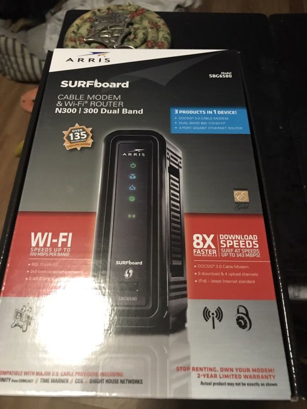 Aris Surfboard Cable Modem and WiFi Router SBG6850