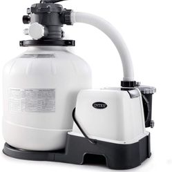 Intex Sand Filter Pump & Saltwater System for Up to 15,000 Gal Pools, Krystal Clear - Automatic Algae Control & Above-Ground Swimming Pool Cleaning Ne