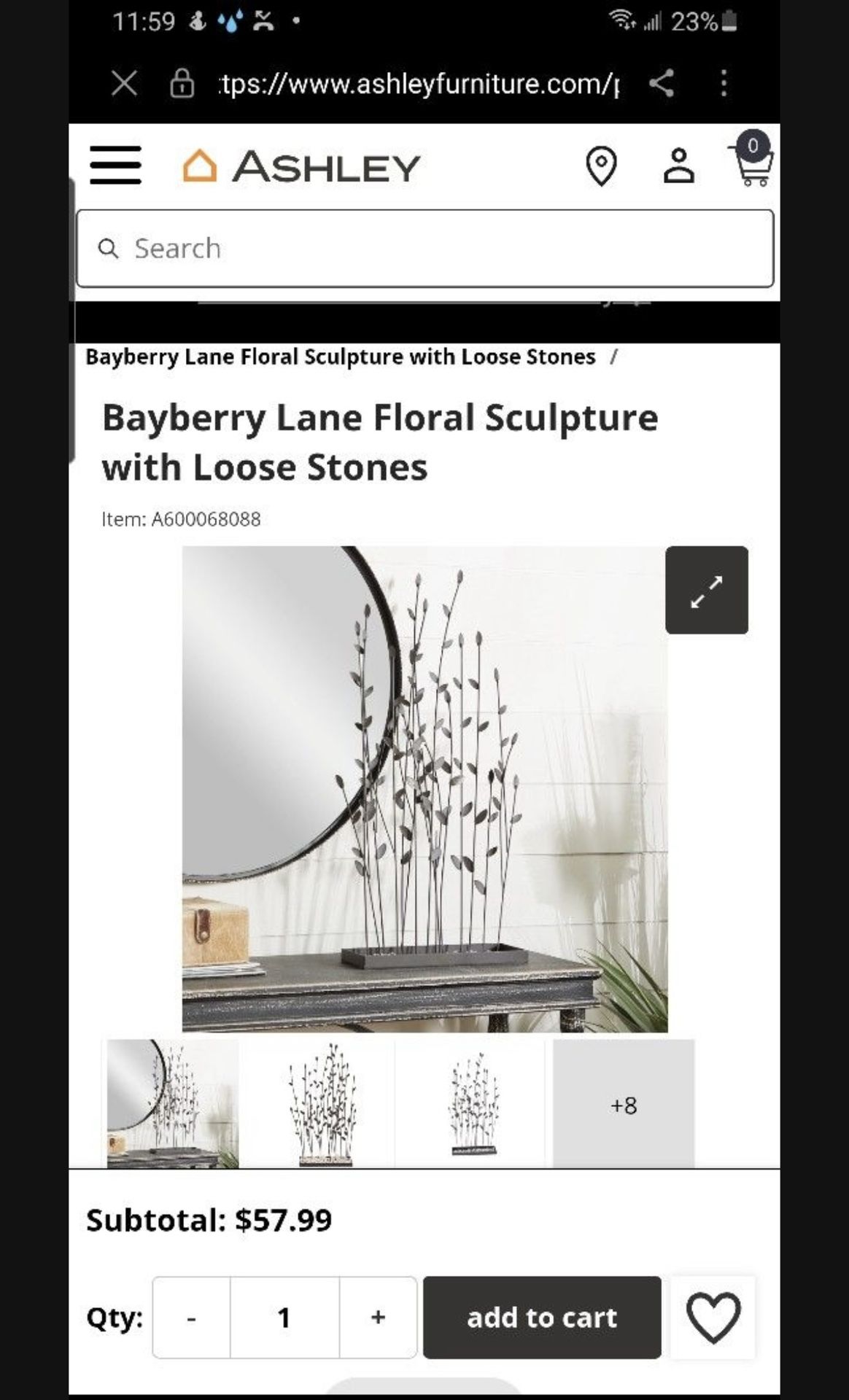 New in Box. Bayberry Lane Floral Sculpture with Loose Stones

