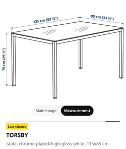 IKEA TORSBY Glass top Dining and Table (53” x 33”)