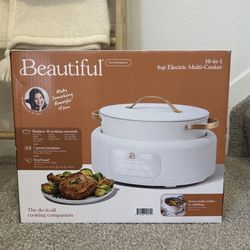 Beautiful 10-in-1, 6 Qt Electric Multi-Cooker, White Icing by Drew Barrymore