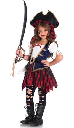 Girls size 3-4 Pirate Costume with Hat and Accessories