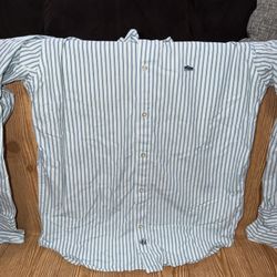 Y2K Nike SB Avenger Button Up Long Sleeve Dress Shirt Mens Lg Striped Cuff Links