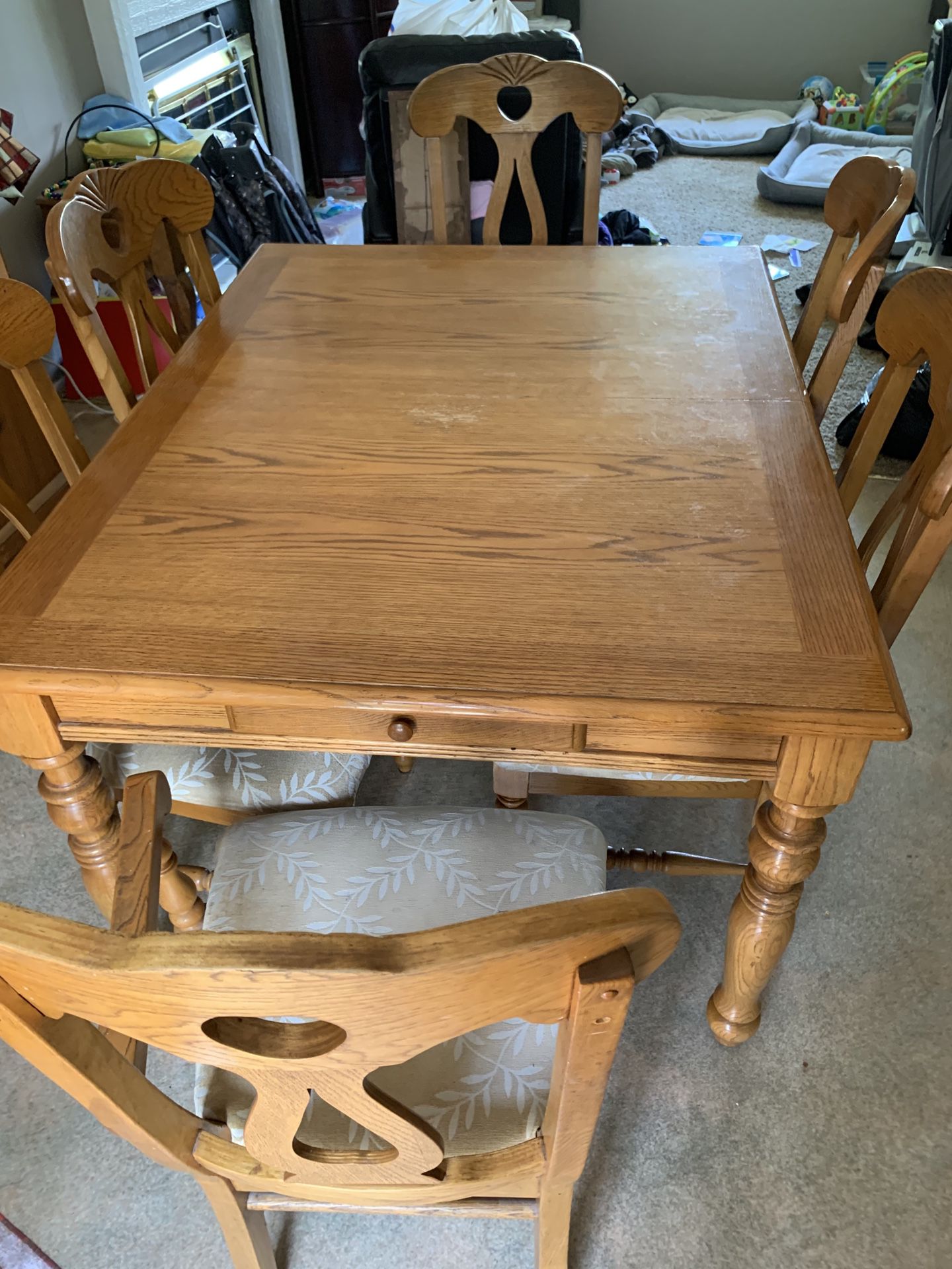 Solid oak kitchen table and chair set