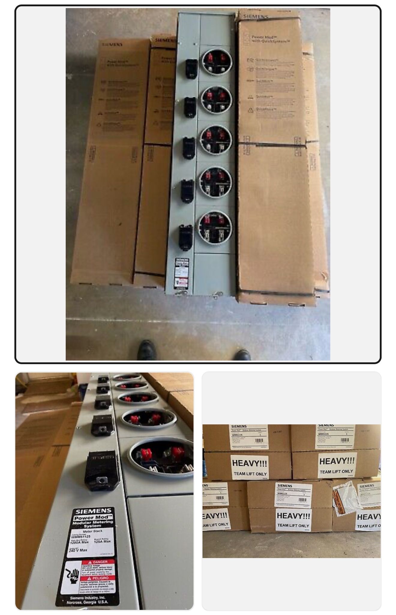 Siemens WMM51125 5 Meter Power Mod Modular Metering Ring Type