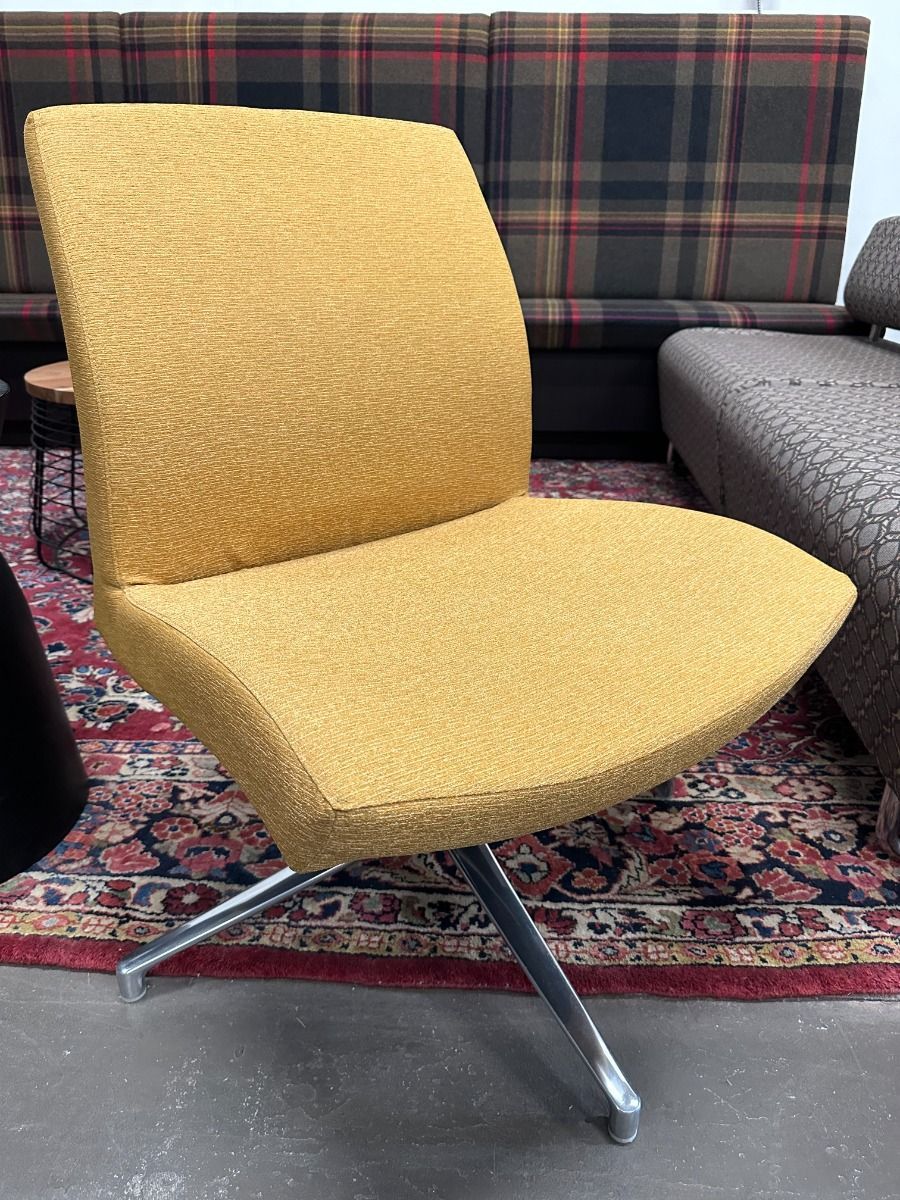 Source International Defign Mid Back Lounge Chair (Orange/Chrome)
