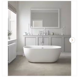 Aldrich 59 in. Freestanding Flatbottom Soaking Bathtub with Center Drain in White