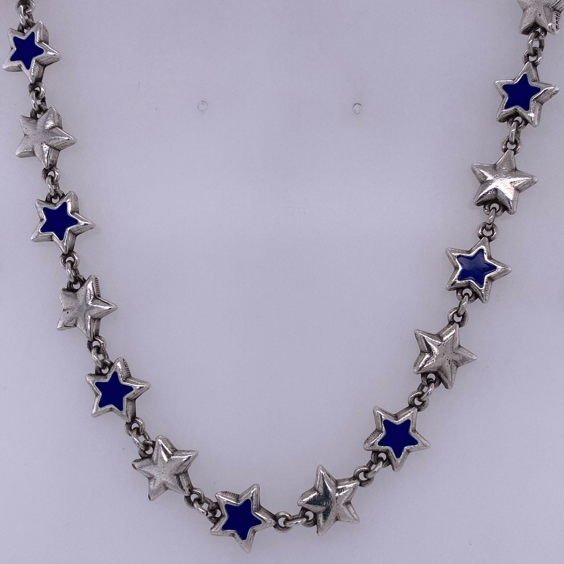 TwoJeys Enameled Blue Stars Necklace 