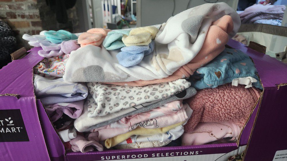 Box Of 0-3 Months Girl Clothes