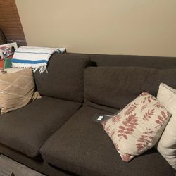 Crate and Barrell Queen Sleeper Sofa Couch Galaxy Fabric in Dark Brown