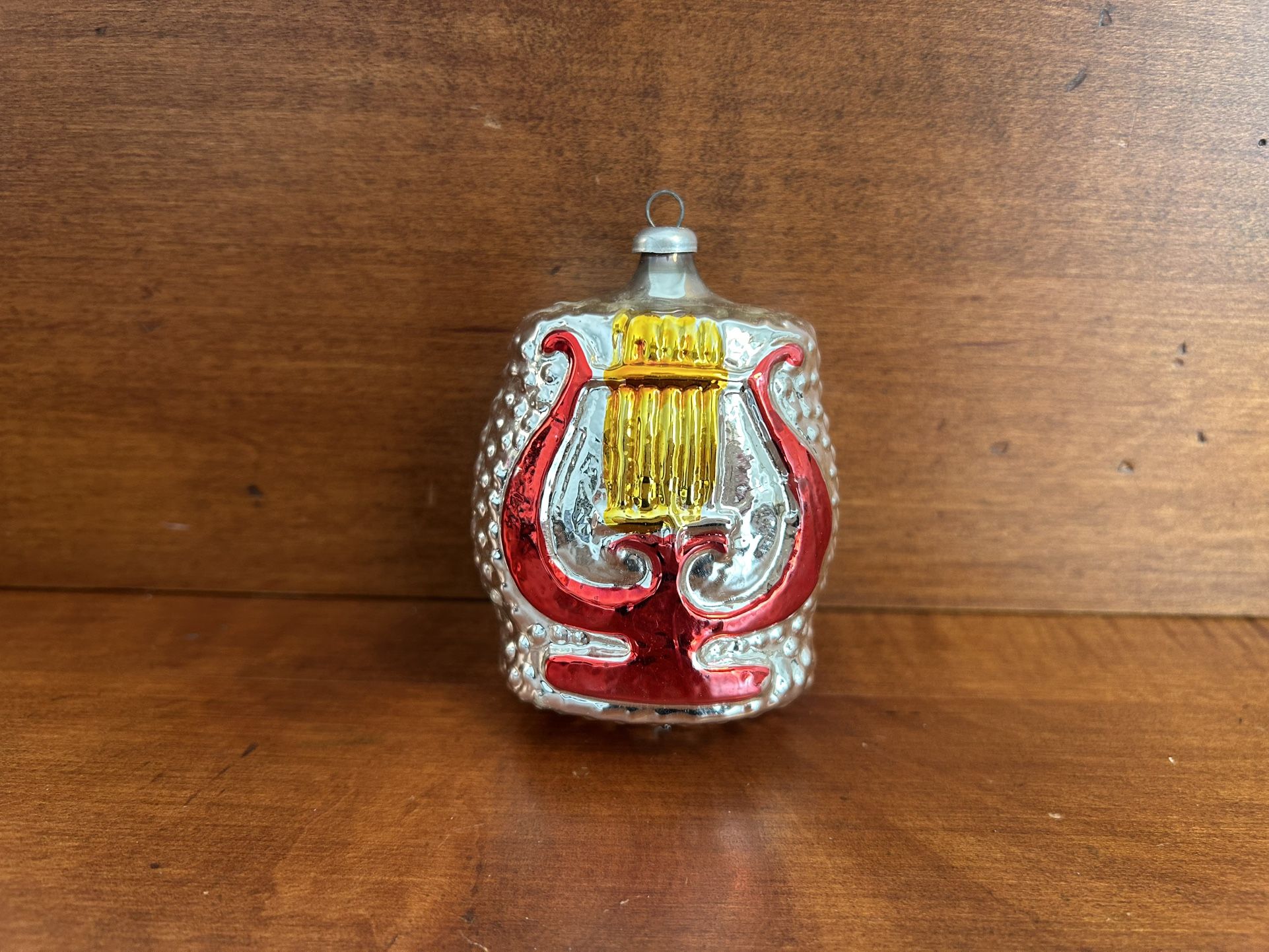 Vintage Christmas Ornament Harp West Germany 3” tall x 2.25” wide x 1.75” depth
