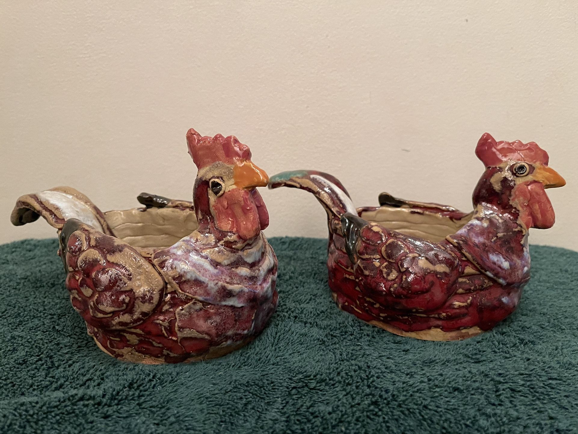 Pottery Roosters