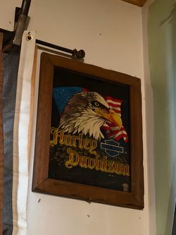 Harley glass sign