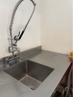 Stainless steel table/sink combo