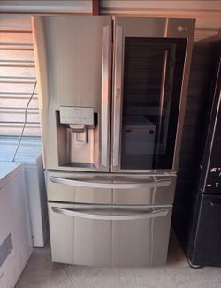 LG Stainless Steel Counter Depth Refrigerator And Freezer