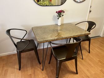 Mid Century Rattan Compass Table