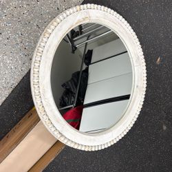 White Wooden Mirror 