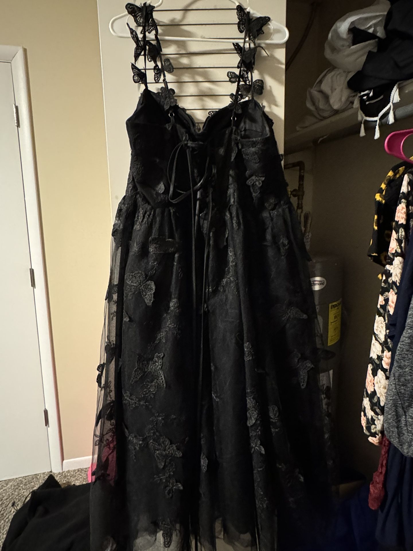 Plus Size Black Butterfly Dress