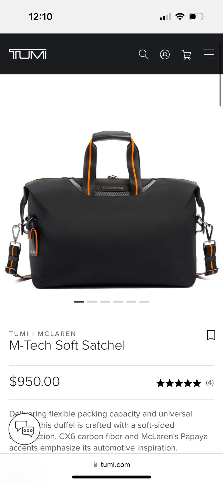 TUMI I MCLAREN M-Tech Soft Satchel