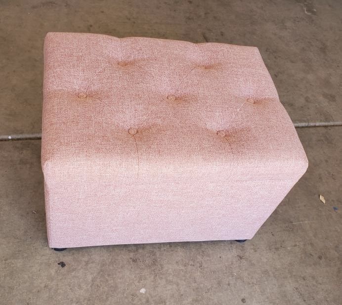 Pink Tufted Storage Ottoman