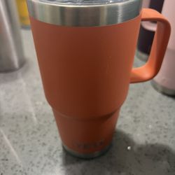 Pale Orange 20 Ounce Stainless Yeti Tumbler Mug