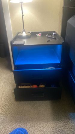 Light-up Night Stand With USB & USB-C Ports Set of 2