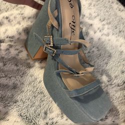 Brand new Sexy High Wedge Baby Blue