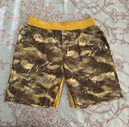 Lululemon T.H.E. Linerless Short 9” Shorts High Dive Auric Gold Multi Size XL