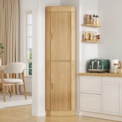 70.5’’ Tall Kitchen Pantry Cabinet With 2 Doors, Fluted Corner Cabinet For Kitchen