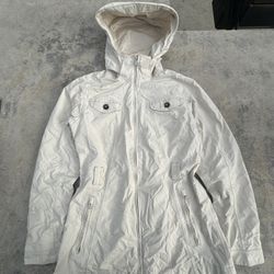 White North Face Rain Coat Jacket Zip Up