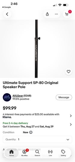 Ultimate Support SP-80 Original Speaker Pole